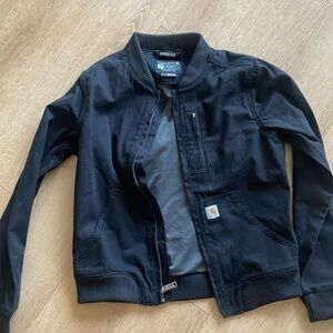 Never worn small rugged flex relaxed fit carhartt black jacket